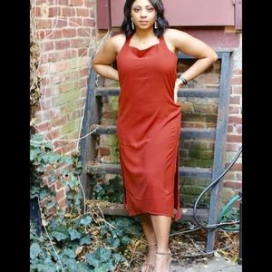 Rust Midi Dress